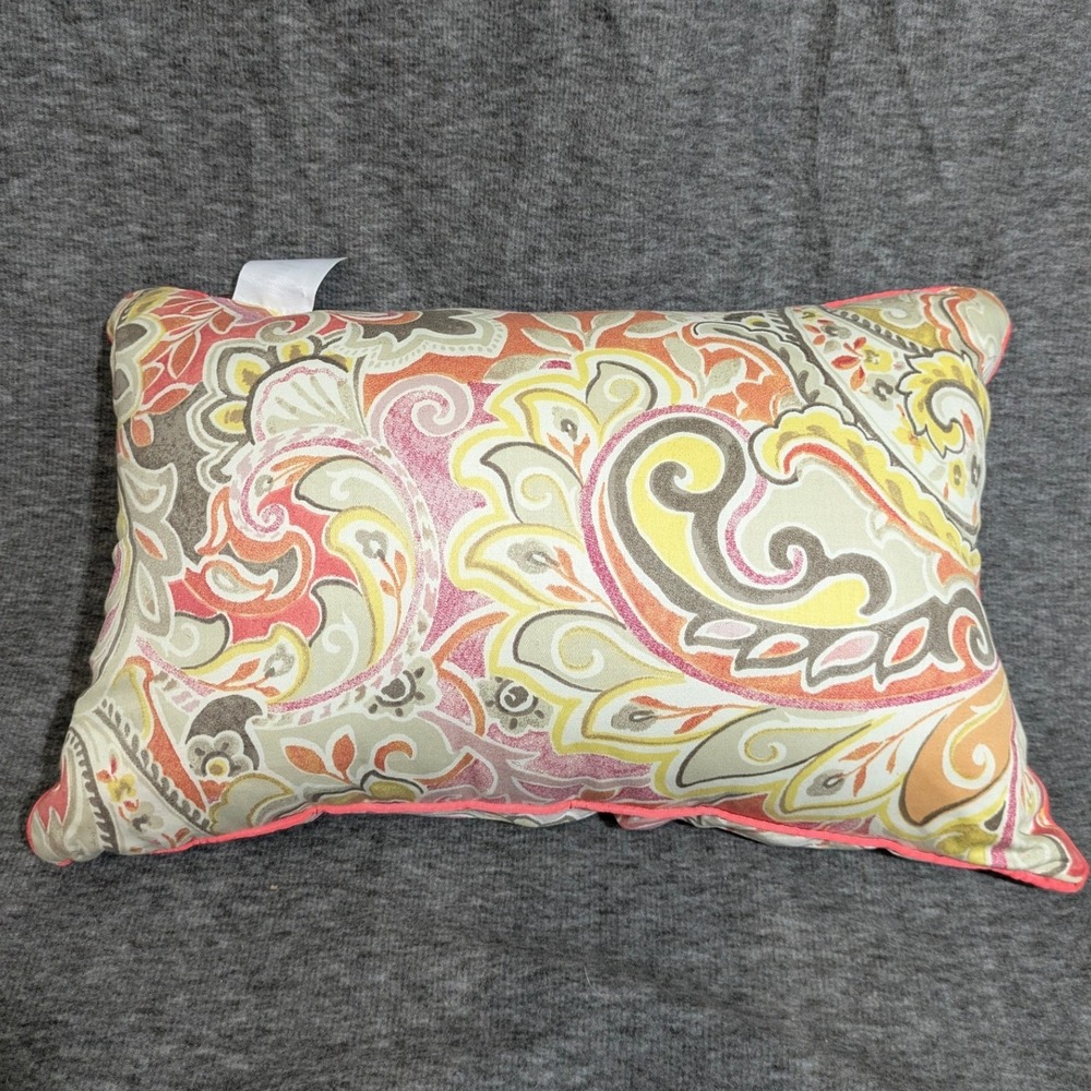 Raymond Waites Accent Throw Pillows Pink Multicolor Paisley - Set of 2 - Picture 8 of 12
